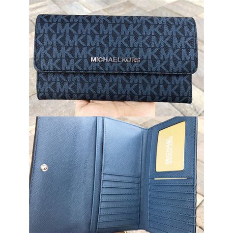 michael kors wallet men blue|Michael Kors oversized wallet.